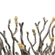 Akira Vase- Twig Inspired Frame- Aluminum-Glass- Silver-Gold- 14 Inch