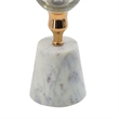 Kylie Decorative Vase with White Marble Base- Aluminum- Gold Glass 19 Inch