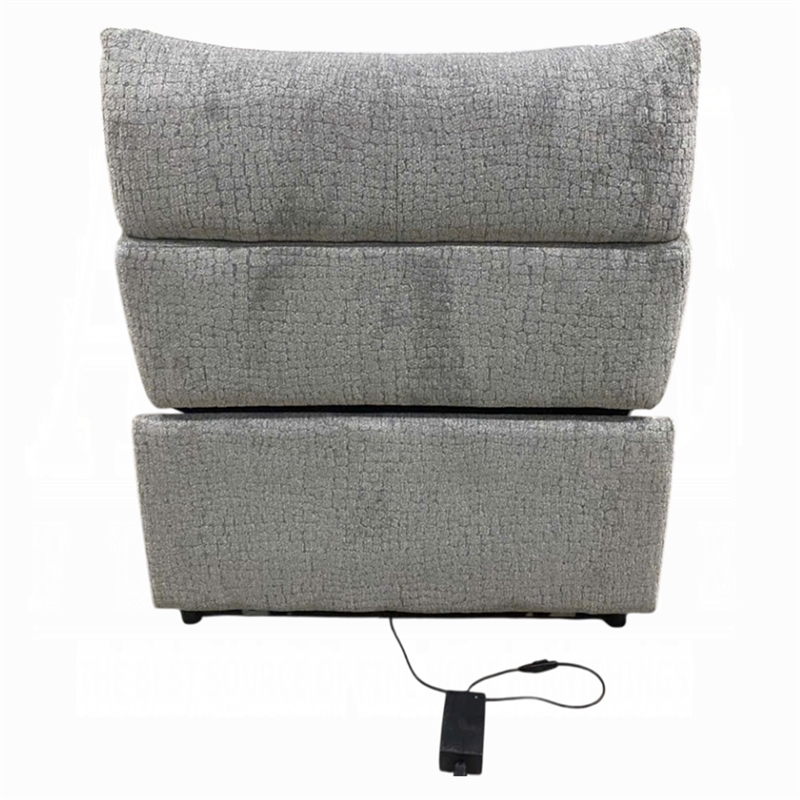 Falo Modular Power Motion Recliner Armless Chair- Light Gray Chenille