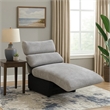 Falo Modular Power Motion Recliner Armless Chair- Light Gray Chenille