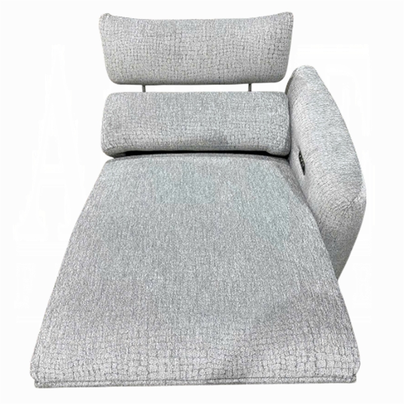 Falo Modular Power Motion Right Recliner Chair- Foam Light Gray Chenille