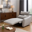 Falo Modular Power Motion Right Recliner Chair- Foam Light Gray Chenille