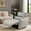 Falo Modular Power Motion Right Recliner Chair- Foam Light Gray Chenille