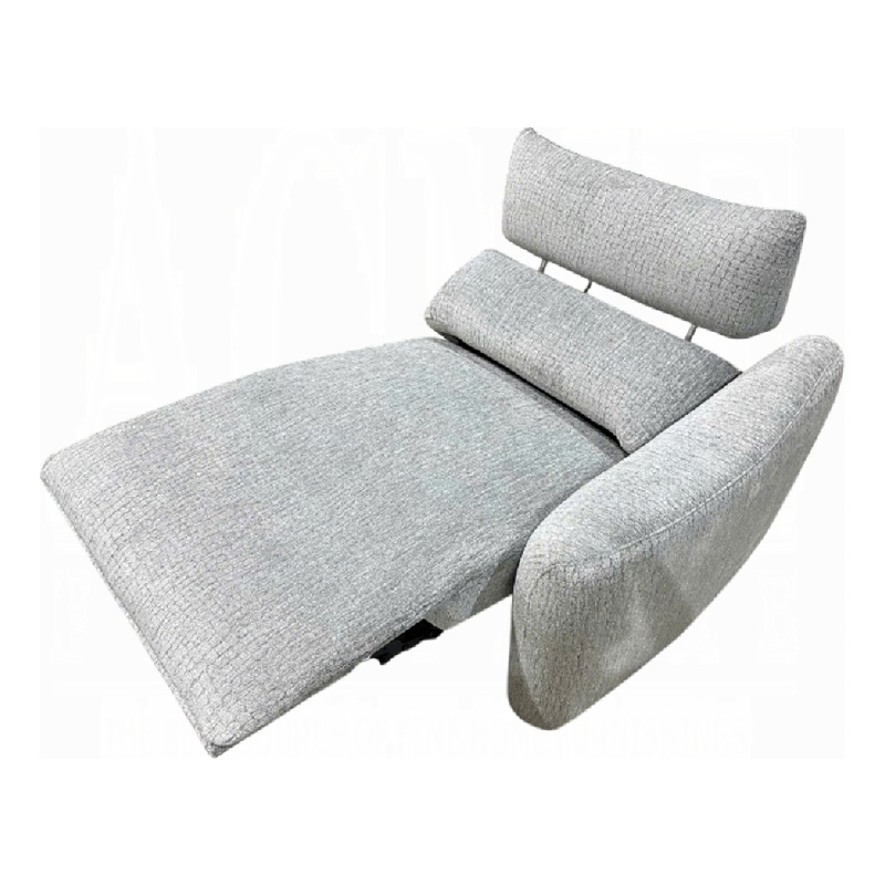 Falo Modular Power Motion Right Recliner Chair- Foam Light Gray Chenille