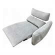 Falo Modular Power Motion Right Recliner Chair- Foam Light Gray Chenille