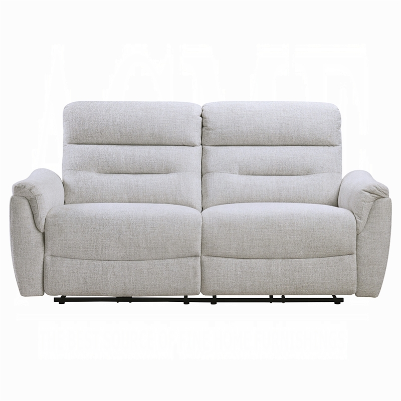 Tres Power Motion Recliner Sofa with USB Port- 2 Seater- Gray Chenille