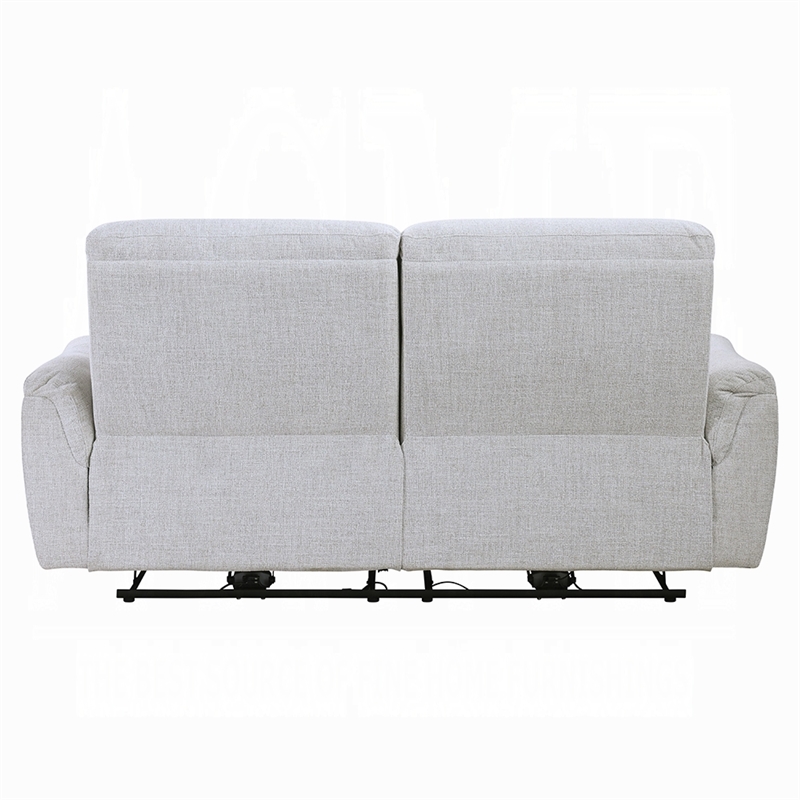 Tres Power Motion Recliner Sofa with USB Port- 2 Seater- Gray Chenille