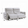 Tres Power Motion Recliner Sofa with USB Port- 2 Seater- Gray Chenille