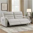 Tres Power Motion Recliner Sofa with USB Port- 2 Seater- Gray Chenille