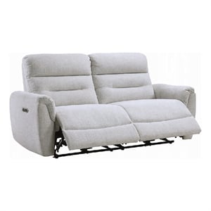 Tres Power Motion Recliner Sofa with USB Port- 2 Seater- Gray Chenille
