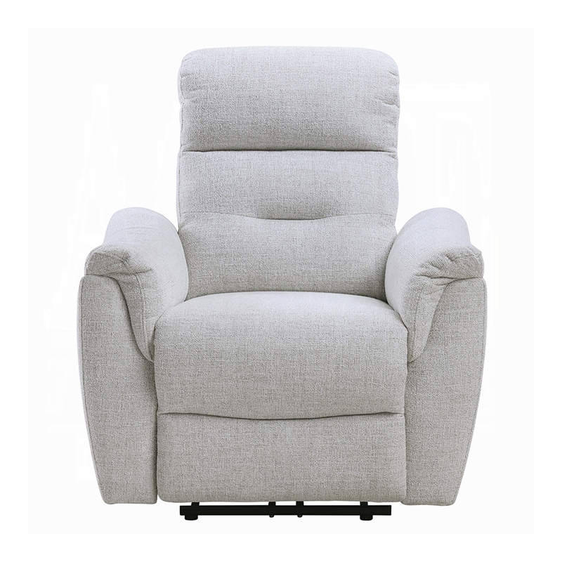 Tres Power Motion Recliner Chair with USB Port- Foam Fill Gray Chenille