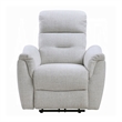 Tres Power Motion Recliner Chair with USB Port- Foam Fill Gray Chenille