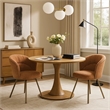 Ladi Dining Side Chair Set of 2- Rust Orange Boucle- Metal Angled Legs