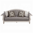 Fil Classic Sofa with 4 Pillow- Button Tufting- Antique White Trim 88 Inch