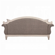 Fil Classic Sofa with 4 Pillow- Button Tufting- Antique White Trim 88 Inch