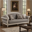 Fil Classic Sofa with 4 Pillow- Button Tufting- Antique White Trim 88 Inch