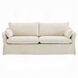 Seya Modern Sofa with 2 Pillow- Beige Linen Plush Cushions- 82 Inch