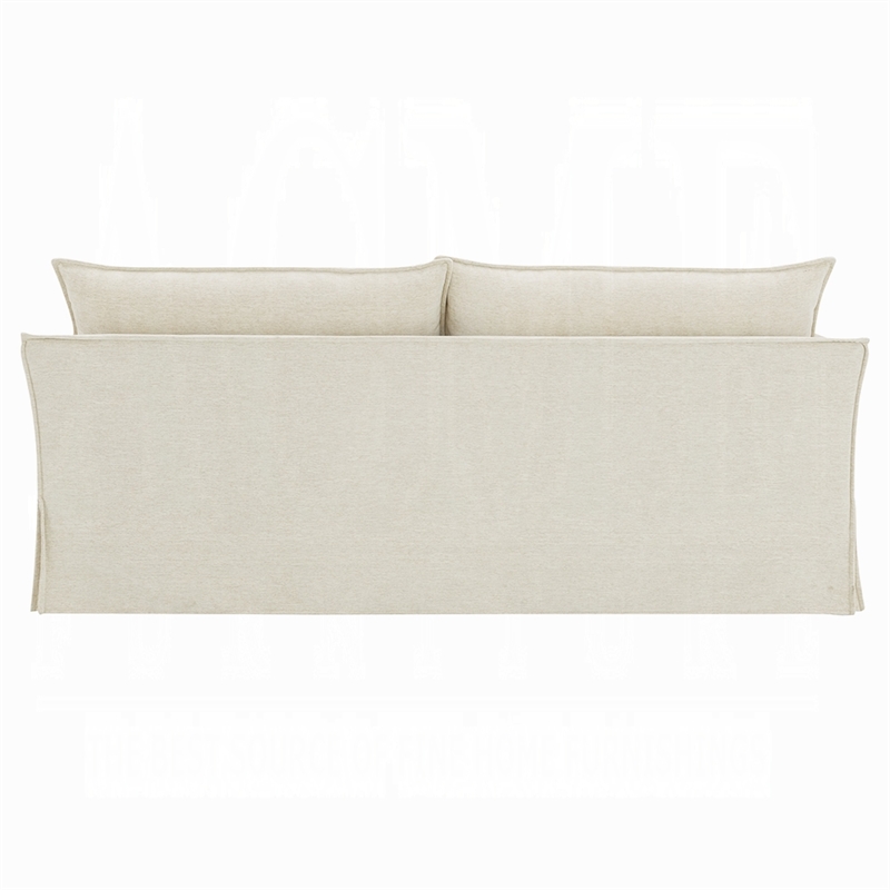 Seya Modern Sofa with 2 Pillow- Beige Linen Plush Cushions- 82 Inch