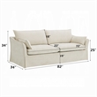 Seya Modern Sofa with 2 Pillow- Beige Linen Plush Cushions- 82 Inch
