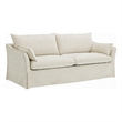 Seya Modern Sofa with 2 Pillow- Beige Linen Plush Cushions- 82 Inch