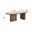 Pery Coffee Table- 51 Inch Beige Travertine Stone Top- Walnut Brown