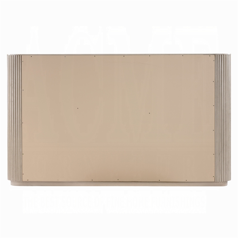 Dery Queen Size Bed- Reeded Headboard and Footboard Panels- Oak Brown