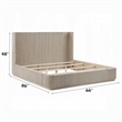 Dery Queen Size Bed- Reeded Headboard and Footboard Panels- Oak Brown