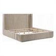 Dery Queen Size Bed- Reeded Headboard and Footboard Panels- Oak Brown