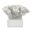 Davy Rising Faux Coral Accent- Clear Glass- Luxe White Polyresin 9 Inch