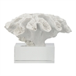 Davy Rising Faux Coral Accent- Clear Glass- Luxe White Polyresin 9 Inch