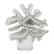 Davy Rising Faux Coral Accent- Clear Glass- Luxe White Polyresin 9 Inch