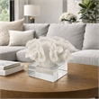 Davy Rising Faux Coral Accent- Clear Glass- Luxe White Polyresin 9 Inch