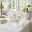 Davy Rising Faux Coral Accent- Clear Glass- Luxe White Polyresin 9 Inch