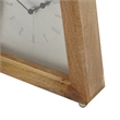 Lizzy Tapered Table Clock- Nickel-Tone Dial- Solid Mango Wood Frame 11 Inch