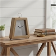 Lizzy Tapered Table Clock- Nickel-Tone Dial- Solid Mango Wood Frame 11 Inch