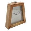 Lizzy Tapered Table Clock- Nickel-Tone Dial- Solid Mango Wood Frame 11 Inch