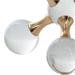 Tammy Science Atom Accent with 6 Glass Spheres- Gold Iron Stems- 7 Inch