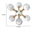 Tammy Science Atom Accent with 6 Glass Spheres- Gold Iron Stems- 7 Inch