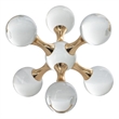Tammy Science Atom Accent with 6 Glass Spheres- Gold Iron Stems- 7 Inch