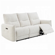 Lali Power Motion Recliner Sofa with USB Port- 3 Seater- Cream Chenille