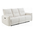 Lali Power Motion Recliner Sofa with USB Port- 3 Seater- Cream Chenille