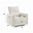 Lali Zero Gravity Power Motion Recliner Chair- USB Port- Cream Chenille