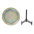 Duke Decorative Charger Plate with Stand- Blue Beige Ceramic 18 inch