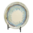 Duke Decorative Charger Plate with Stand- Blue Beige Ceramic 18 inch
