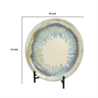 Duke Decorative Charger Plate with Stand- Blue Beige Ceramic 18 inch
