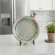Duke Decorative Charger Plate with Stand- Blue Beige Ceramic 18 inch