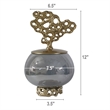 Marcy Decor Jar- Perforated Design Gold Aluminum Lid- Black Glass- 12 Inch
