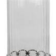 Vintage Candle Holder- Clear Glass Hurricane- 18 Inch Silver Accent Rim