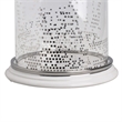 Gsy Decorative Candle Holder- Silver and White Patchwork- 7 Inch Glass