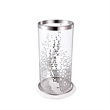 Gsy Decorative Candle Holder- Silver and White Patchwork- 12 Inch Glass